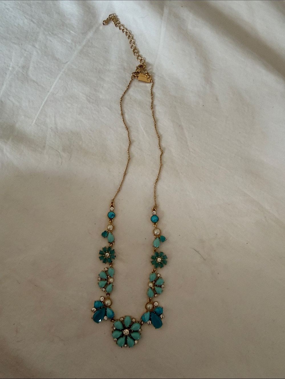 kate spade Gold Tone Turquoise Floral Necklace